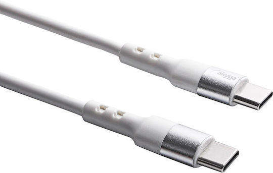 Akyga USB 2.0 Kabel USB-C männlich - USB-C 60W Weiß 1m AK-USB-40