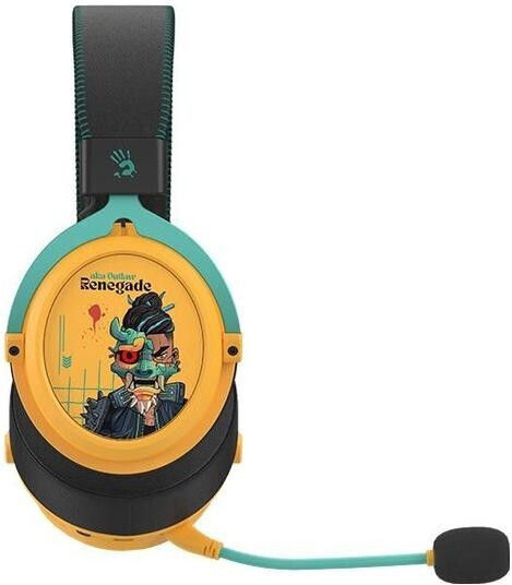 A4Tech Bloody MR595 Ασύρματο Over Ear Gaming Headset με σύνδεση Bluetooth Κίτρινο