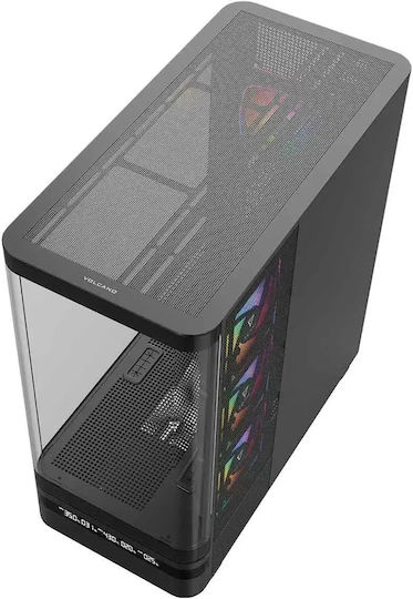 Modecom Volcano AQ200 Gaming Midi Tower Computer Case with Side Window Black