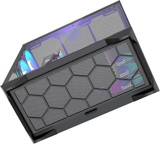Modecom Volcano SPACE XL Gaming Full Tower Κουτί Υπολογιστή με Πλαϊνό Παράθυρο και ARGB Φωτισμό Μαύρο