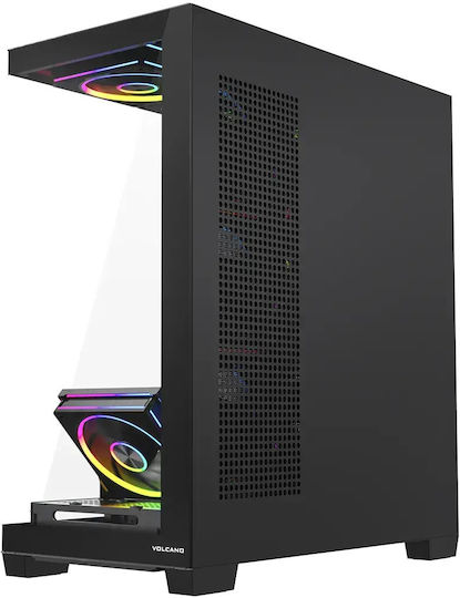 Modecom Volcano Stellar Plus ARGB 8F Gaming Midi Tower Κουτί Υπολογιστή με Πλαϊνό Παράθυρο Μαύρο