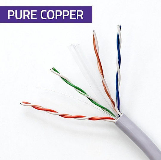 Qoltec Direct Attach Copper Cat.6 (Gigabit) Network Cable Ethernet 25m Gray