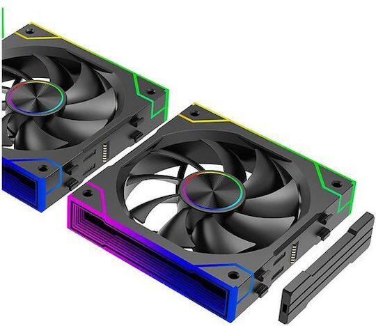 Xilence XF072 Case Fan 125mm (2000rpm / 64cfm) with ARGB Lighting and Connection 3-Pin / 4-Pin PWM Pack of 3