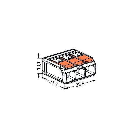 Conector Ramificat 3 Fire Max 6 Mm² 30 Bucăți Wago 221-613
