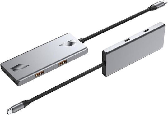 Gembird Hub 4 Θυρών USB 3.2 με σύνδεση USB-C Ασημί