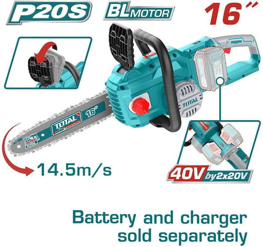 Total Battery Chainsaw Solo Brushless 40V 4.8kg with Blade 40cm