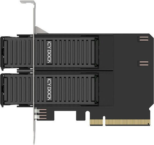 Αξεσουάρ Σκληρών Δίσκων Icydock 2x M.2 Nvme To Pcie 4.0 X8 Card Bifurcation