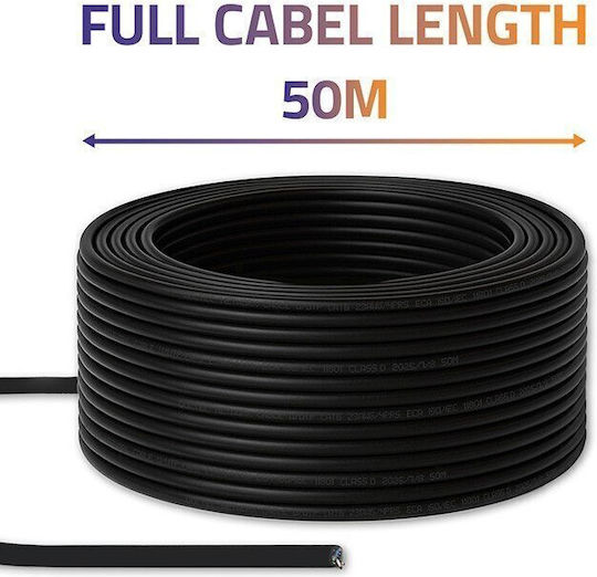 Qoltec U/UTP Cat.6 Network Cable Ethernet 50m Black 1 Piece