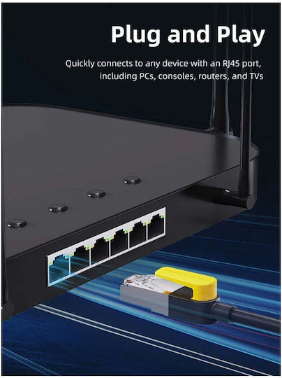Cabletime U/FTP (STP) Cat.7 (10Gbps) Καλώδιο Δικτύου Ethernet 15m Μαύρο