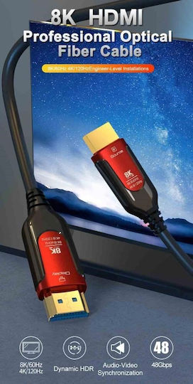 PremiumCord HDMI 2.1 Ultra High Speed 48Gbps 4K 120Hz HDR VRR Cable HDMI Male - HDMI Male 25m Gold
