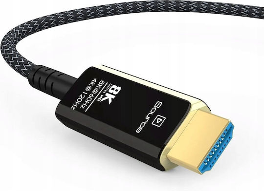 PremiumCord HDMI 2.1 Ultra High Speed 48Gbps 4K 120Hz HDR VRR Cable HDMI male - HDMI male 7m Μαύρο