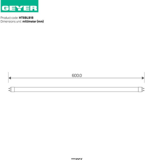 Geyer Light Bulb Fluorescent Blacklight 18W for G13 socket