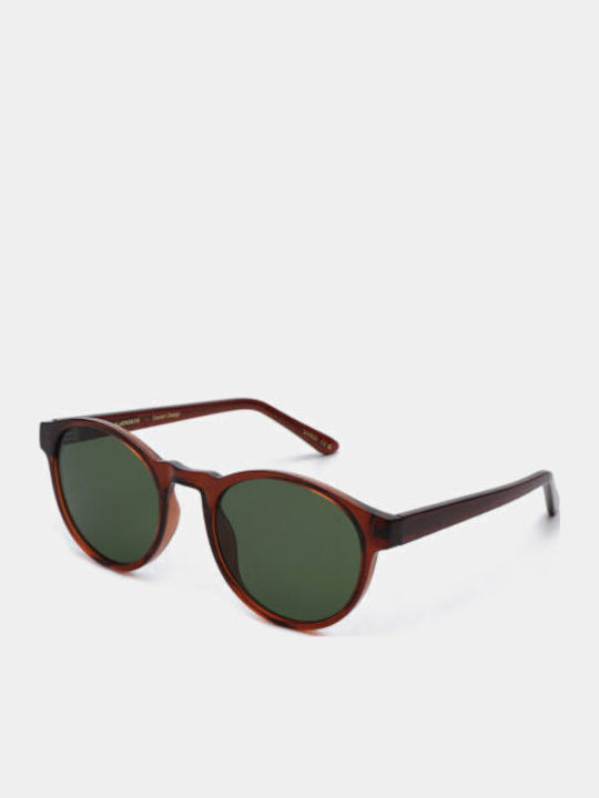 A.Kjaerbede Marvin Sunglasses with Gold Acetate Frame and Green Lenses KL1708-7