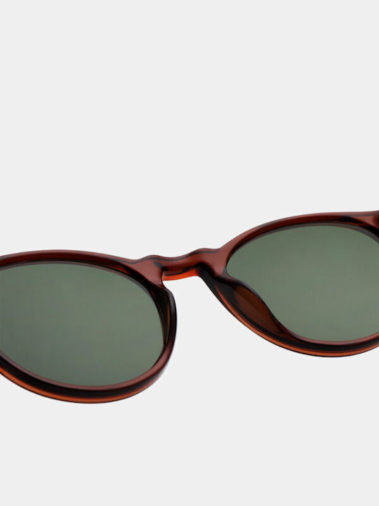 A.Kjaerbede Marvin Sunglasses with Gold Acetate Frame and Green Lenses KL1708-7