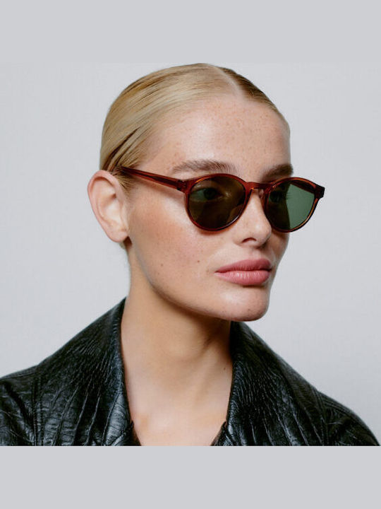 A.Kjaerbede Marvin Sunglasses with Gold Acetate Frame and Green Lenses KL1708-7