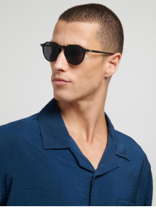 David Beckham Unisex Sunglasses with Black Horn-Rimmed Frame and Green Lens DB 1217/S PPO/O7