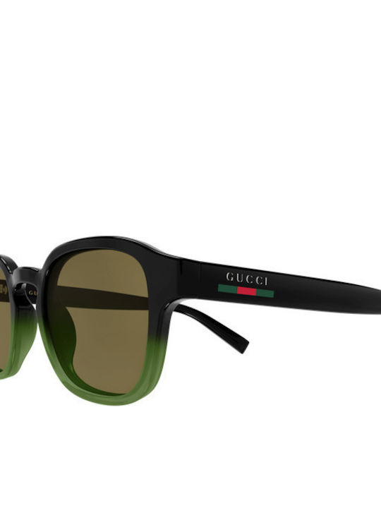 Gucci Men's Sunglasses with Black Horn-Rimmed Frame and Black Lens GG2106S 003