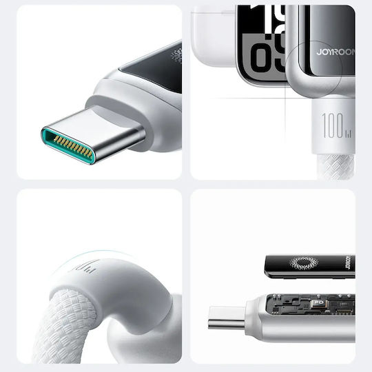 Joyroom S-A55 StarFlight USB 2.0 Cable USB-C male - USB-C 100W Λευκό 1.2m