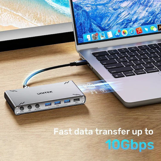 Unitek Kvm Hdmi Switch Usb-c 10gbps Split-screen 5-port Hub D1118a