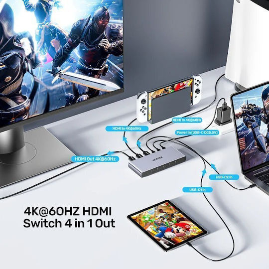 Unitek V1313A KVM & Data Switch με HDMI / USB-C