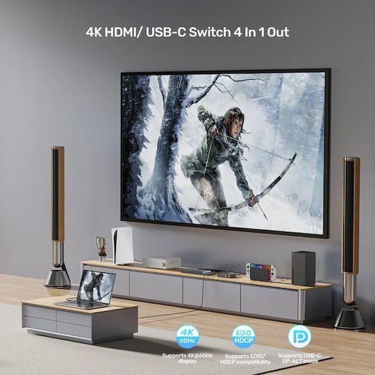 Unitek V1313A KVM & Data Switch με HDMI / USB-C
