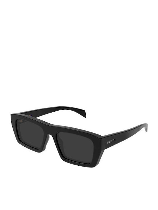 Gucci Herren Sonnenbrille mit Schwarzem Horn umrandetem Rahmen und Grauen Gläsern GG2020S 001