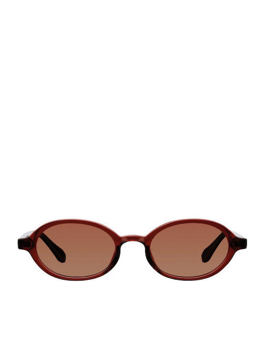 Meller Oba Unisex Sunglasses with Brown Horn-Rimmed Frame and Brown Polarized Lenses