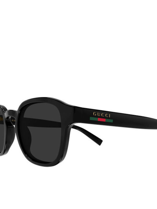 Gucci Men's Sunglasses with Black Horn-Rimmed Frame and Grey Lens GG2106S 001