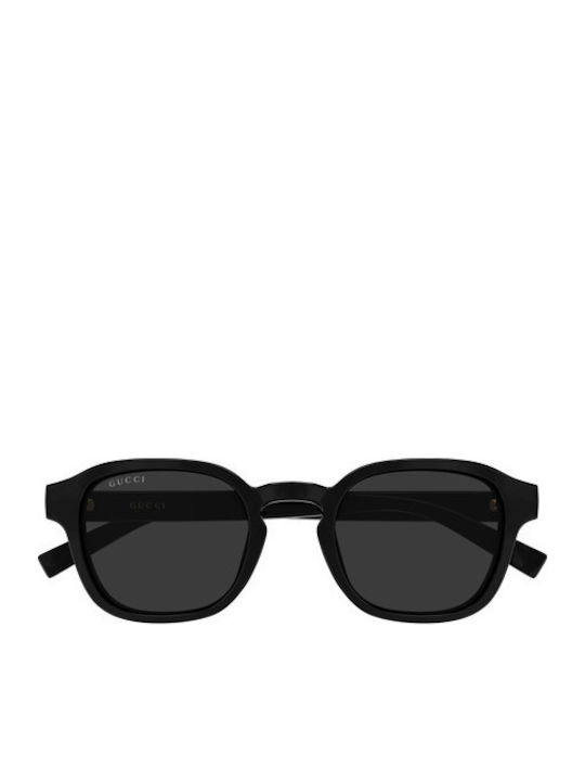 Gucci Men's Sunglasses with Black Horn-Rimmed Frame and Grey Lens GG2106S 001
