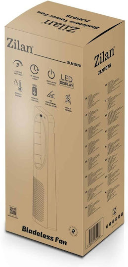 Zilan Ventilator Fără Palete 50W cu Telecomandă Alb