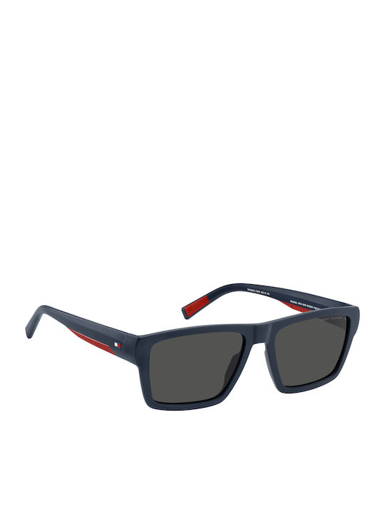 Tommy Hilfiger Unisex Sunglasses With Navy Blue Horn-Rimmed Frame And Grey Lens TH2324/S PJP/IR