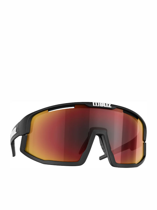 Bliz Vision Herren Sonnenbrille mit Schwarz Kunststoff Gestell und Rot Linse