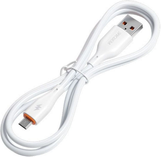 WK Regular USB 2.0 to micro USB Cable Λευκό 1m 250970 1τμχ
