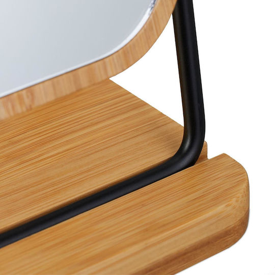 Relaxdays Makeup Mirror Tabletop 23x14.5cm Brown