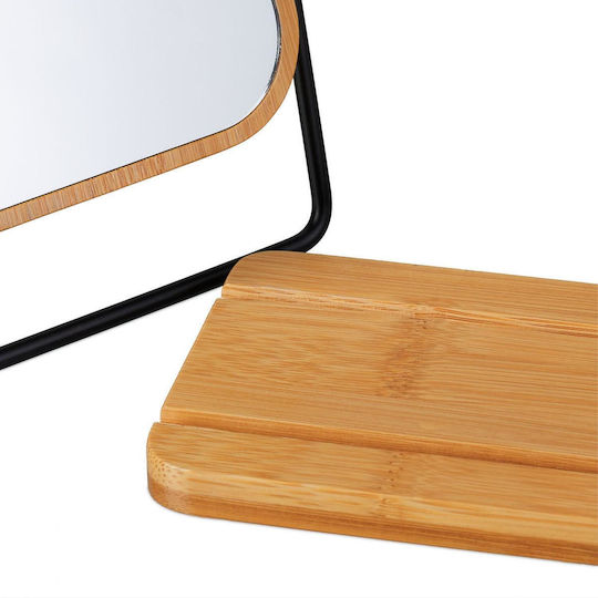 Relaxdays Makeup Mirror Tabletop 23x14.5cm Brown