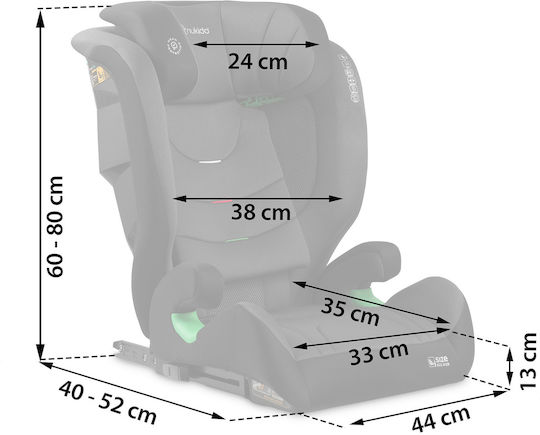 Nukido Louis Baby Car Seat i-Size with Isofix Black-Gray 15-36 kg