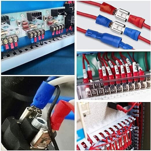 Set 280 Conectori Izolați de Sertizat Dimensiuni Diferite 2.8 4.8 6.3 Mm M4 Femelă Mascul Metal Plastic Multicolor
