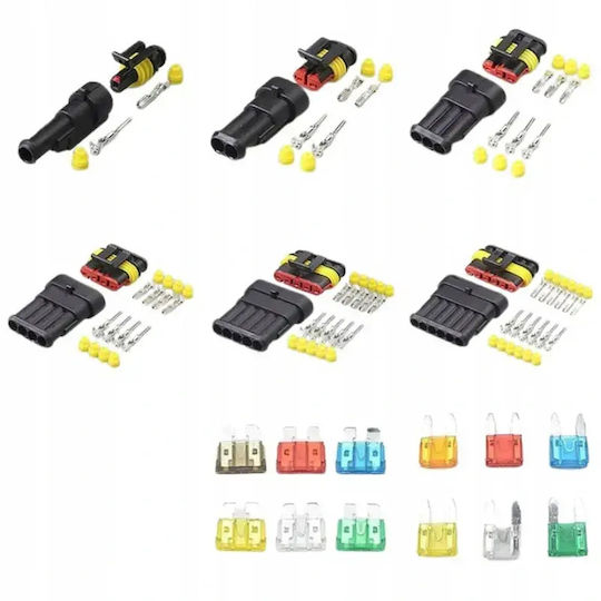 Set Terminale Conectori Etanșe 240 Bucăți Cutie Depozitare Plastic 19.5 × 13.1 × 4 Cm