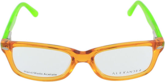 AlexanderGr Kids Acetate Orange Prescription Eyeglass Frame VK741C34716125
