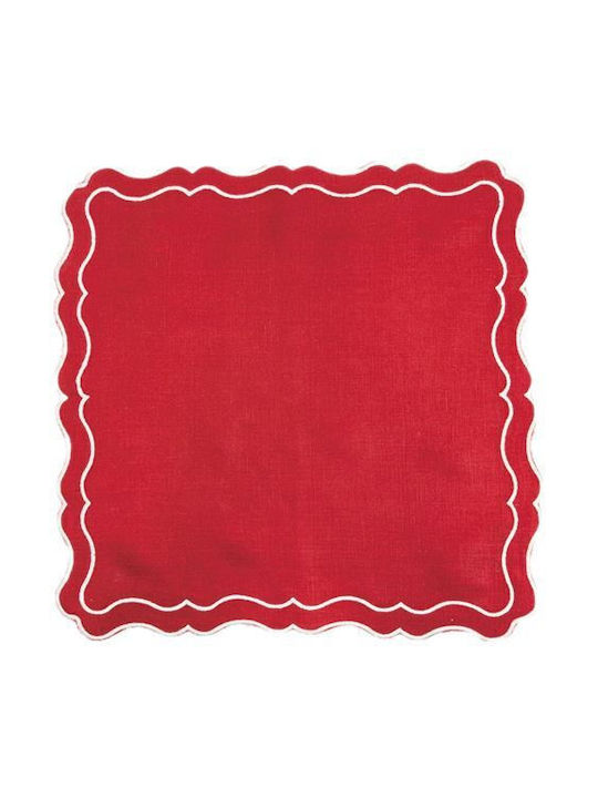 Stoff Tischsets Rote 38x38cm 4 Stück