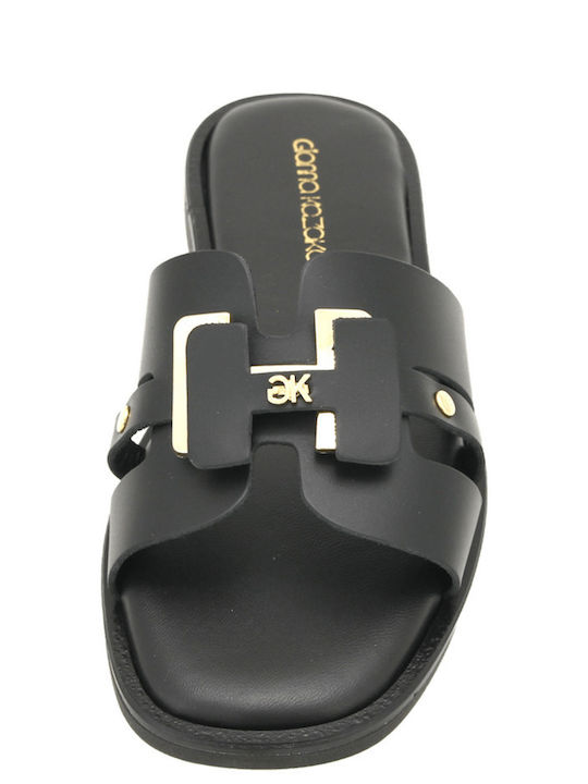 Niedel Leather Women's Flat Sandals Black