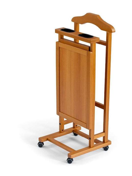Arredamenti Italia Teleskopischer Kleiderständer aus Holz Braune 45x103cm