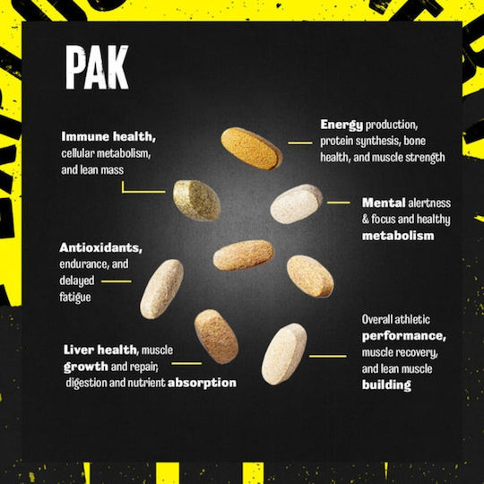 Animal Animal PAK Πολυβιταμίνη για Ενέργεια, Ενίσχυση του Ανοσοποιητικού & την Υγεία των Οστών 44 x 1 φακελίσκοι