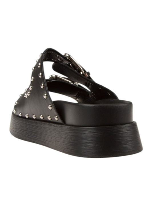Damen Flache Sandalen Schwarz