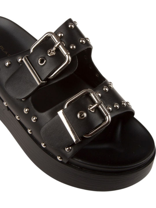 Damen Flache Sandalen Schwarz