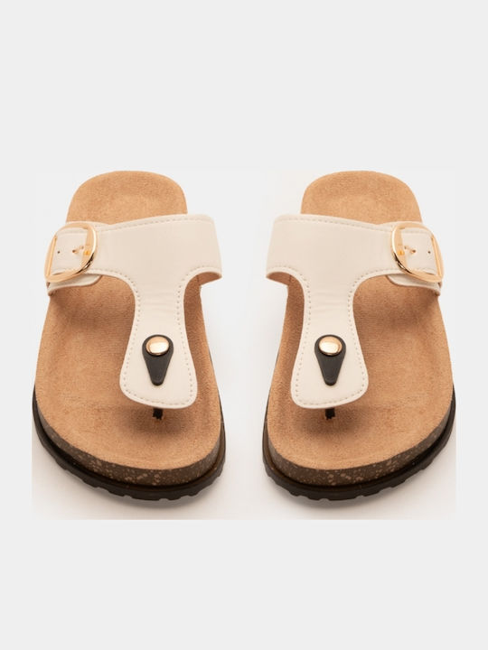 Sandale Casual Damă Flatforme Albe