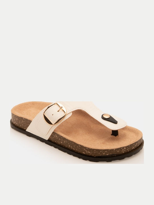 Sandale Casual Damă Flatforme Albe