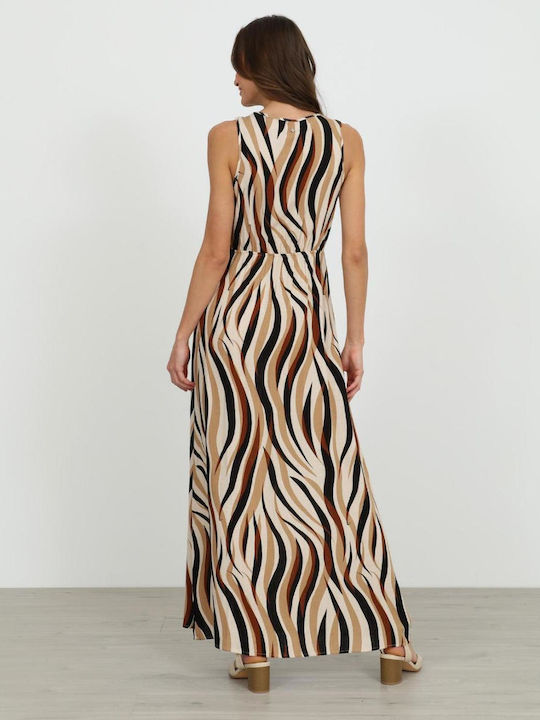 Sommer Maxi Damenkleid Braun