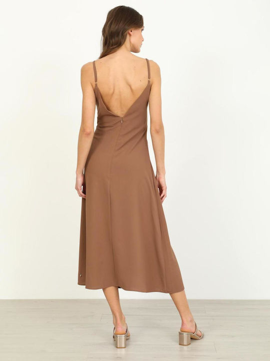 Summer Midi Dress Brown