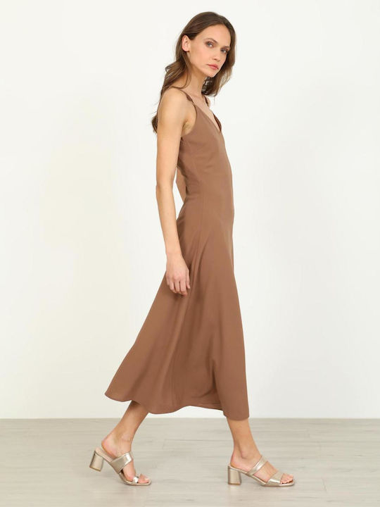 Summer Midi Dress Brown